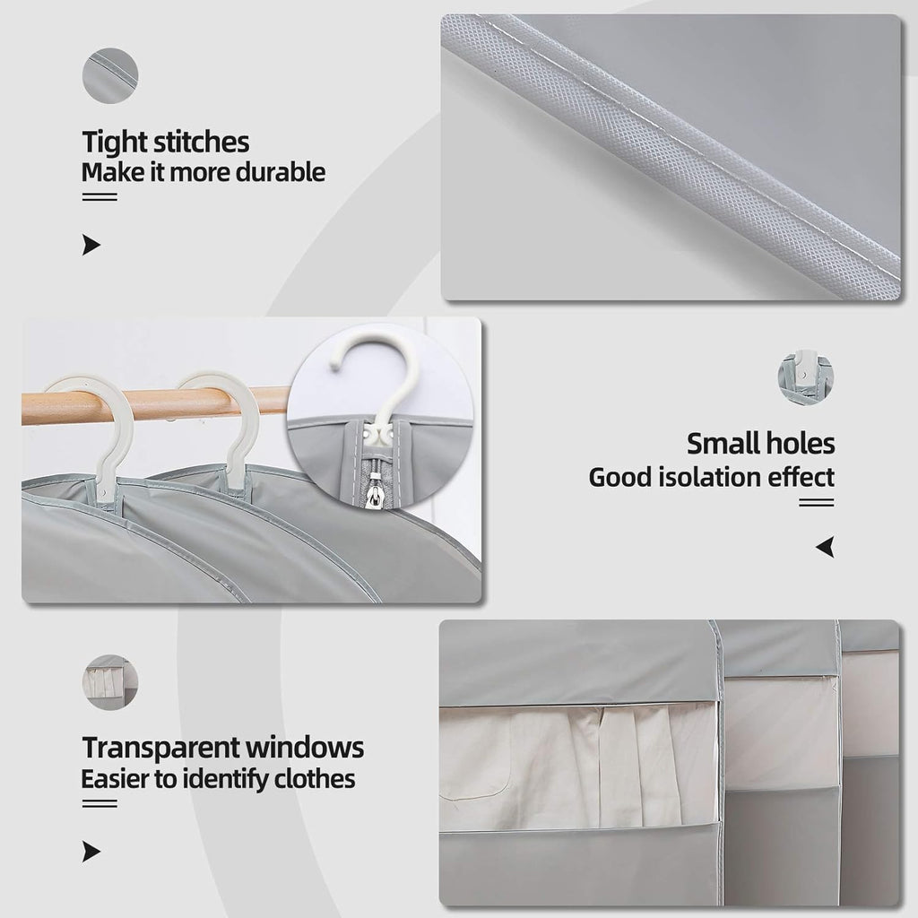 Suit Bags for Closet Storage, 43" Garment Bags for Hanging Clothes(Set of 4, 23.3'' X 43'')