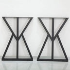 SSS Furniture 2 Pcs Industrial Metal Furniture Legs (H28 x W20) Rustic Decory Triangular Coffee Table Legs, Heavy Duty Metal Desk Legs, Dining Table Legs, DIY Cast Iron Bench Legs,Black
