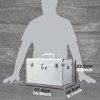 Storage Lock Box with Combination code, Lockable Medicine Storage Case, Empty First Aid Box, Security Lock Box, Multipurpose Lockbox for Home and Outdoor Use (Silver, X-Large)