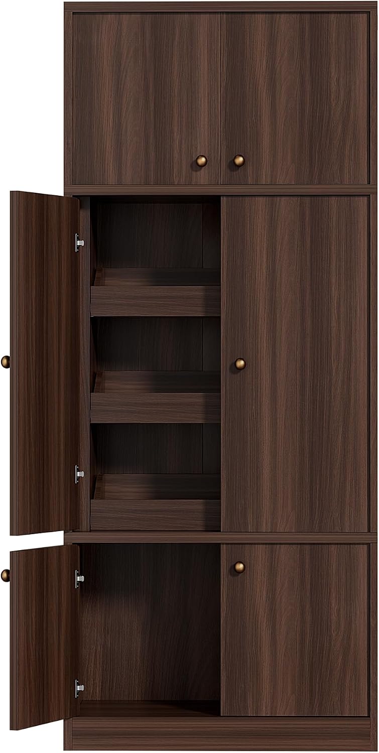 71 Inch Tall Kitchen Pantry Cabinet, Freestanding Storage Cabinet with Doors ...