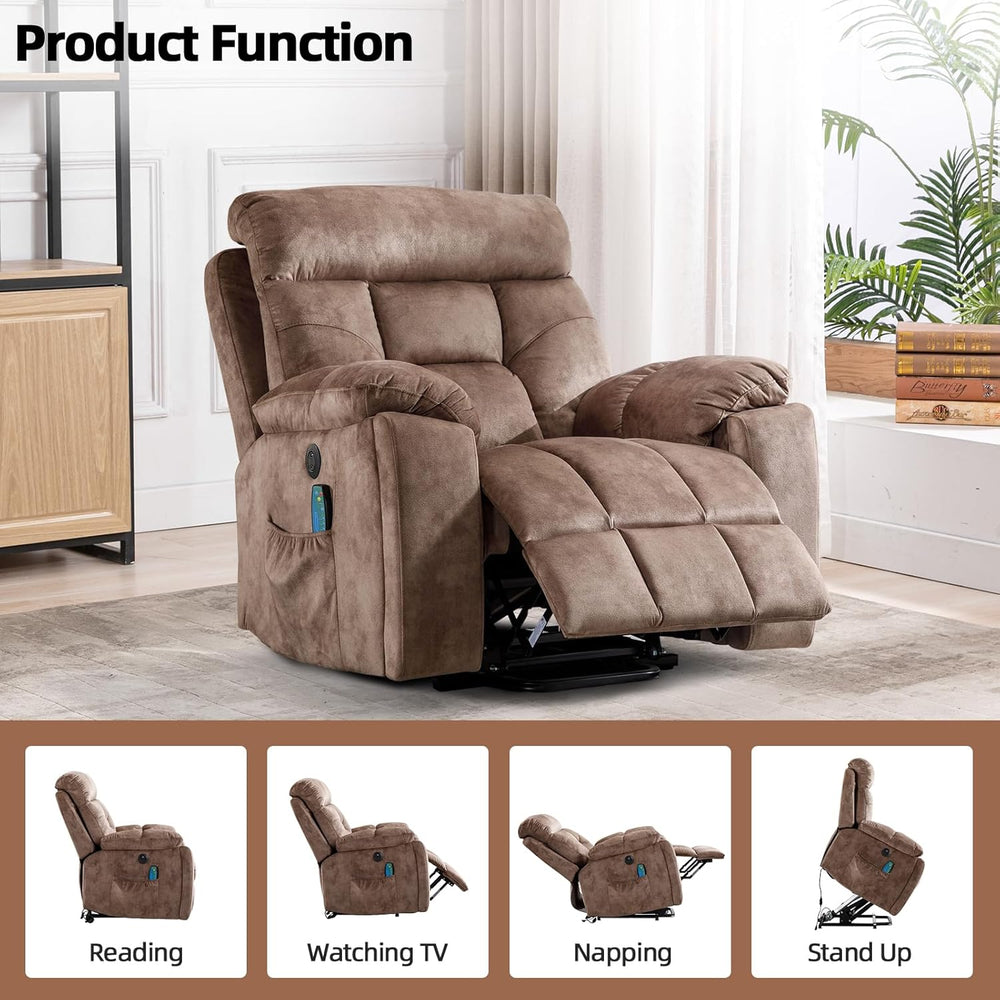 CANMOV Large Power Lift Recliner Chair with Massage and Heat for Elderly Big ...