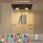 Beauty4U Glass Display Cabinet with Light, 4 Shelves, Curio Cabinets for Living Room, Bedroom, Office, Black Floor Standing Glass Bookshelf, Quick Installation