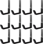 Heavy Duty Steel Hooks - Garage & Garden Tool Organizer, Wall Mount Hooks, Hose Hanger (12, Small)