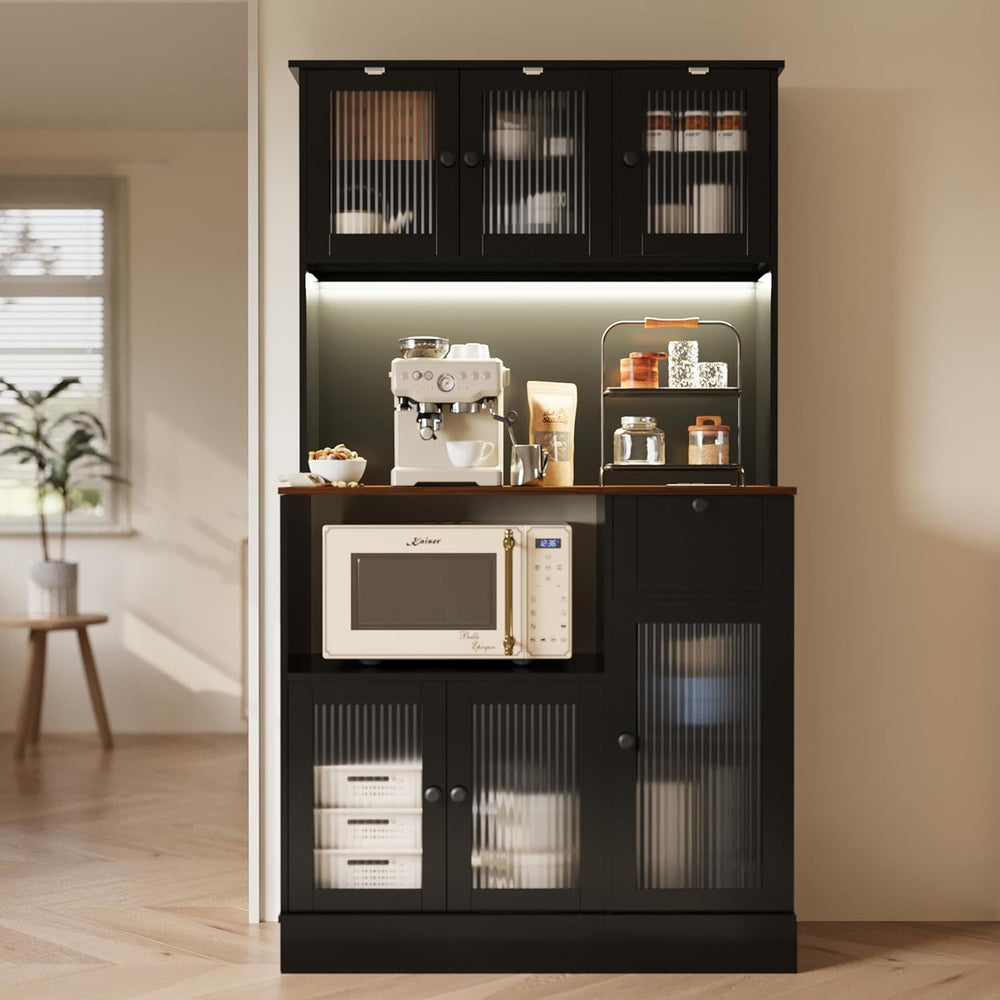 71" Kitchen Hutch Cabinet with Storage for Living & Dining Room, Kit...