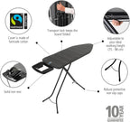 Brabantia - Ironing Board C - Flexible Steam Iron Rest - Adjustable in Height - Non-Slip Rubber Feet - Cover and Pad - Solid Foldable Unit - Denim Black - 49x18 Inches