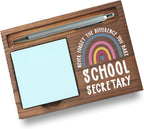 School Secretary Gifts Sticky Note Holder, Thank You Gift for School Secretary, Office Assistant, Administrative Staff, Education Appreciation Week, Graduation or Holiday PB023