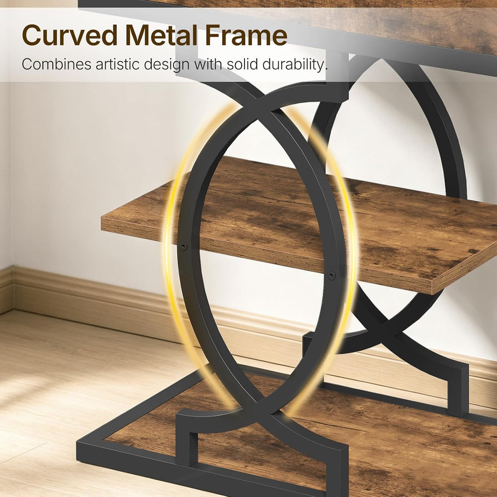 YATINEY End Table, 4-Tier Side Table with Hidden Drawer for Living Room | Sto...