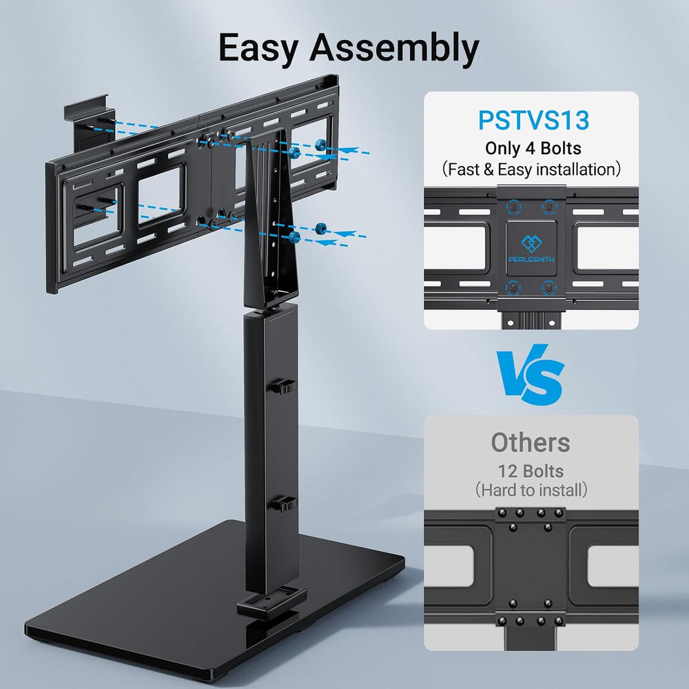 PERLESMITH Universal Swivel TV Stand Legs for 37-75 inch TVs, Height Adjustab...