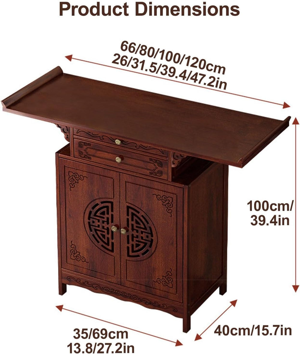 Free Standing Altar Table, Prayer Altar, Chinese Meditation Shrine Table with...