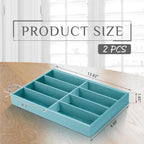 Amylove 2 Pcs Sunglass Organizer Trays Glasses Stackable Jewelry Trays Sunglass Organizer Display Box(8 Grids,Light Blue)