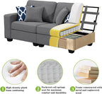 Legend Vansen Modular Sectional Sofa L Shaped Couch with Ottoman Modern Reversible Corner Sectional Couch for Living Room