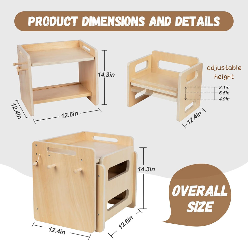 bpmfkid Montessori Weaning Table and Chair Set - Adjustable Design for Toddle...