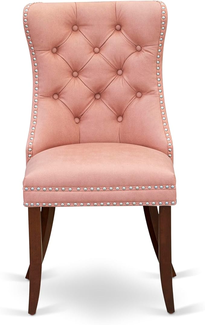 East West Furniture DODA7-MAH-23 7 Piece Kitchen Table Set Includes a Rectangle Dining Table with Butterfly Leaf and 6 Polyester Fabric Upholstered Chairs, 42x78 Inch, Mahogany