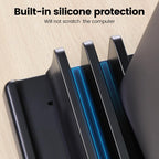 3-Slot Vertical Laptop Stand Holder,Adjustable ABS Plastic Desktop Notebook Dock,Vertical Laptop Stand Space-Saving for All MacBook/Surface/Samsung/HP/Dell/Chrome Book