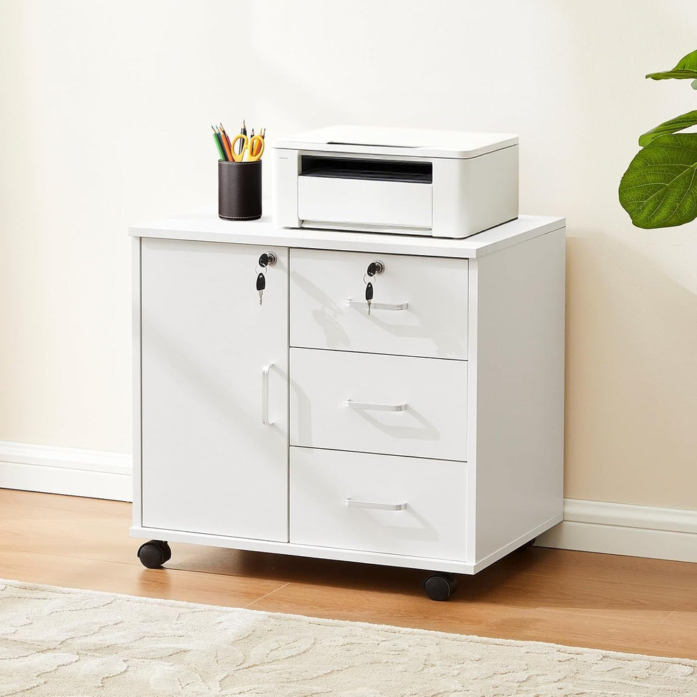 TUKAILAi 3-Drawer Mobile Filing Cabinet Lockable – Under Desk Pedestal on Cas...