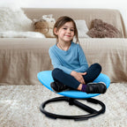 Sensory Spinning Chair for Kids, Autisms Swivel Chair for Body Coordination Training, Sit and Spin Toy, Non-Slip Metal Base, Indoor and Outdoor Activity Toy for Children Blue