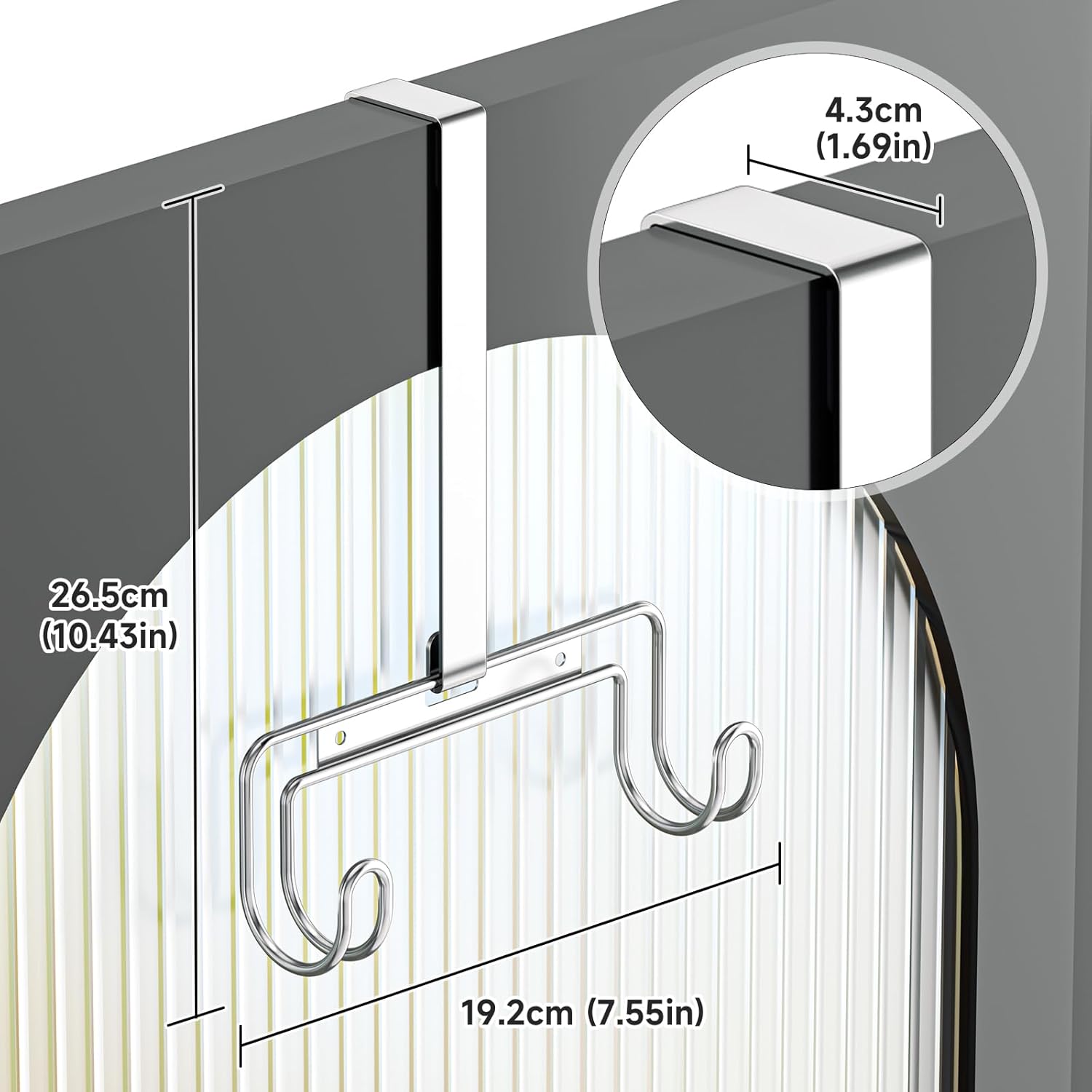 Ironing Board Holder Wall Mount, Over The Door Ironing Board Holder, Over The Door Or Wall Mount Ironing Board Hanger for Y & T Leg Iron Boards (Silver)