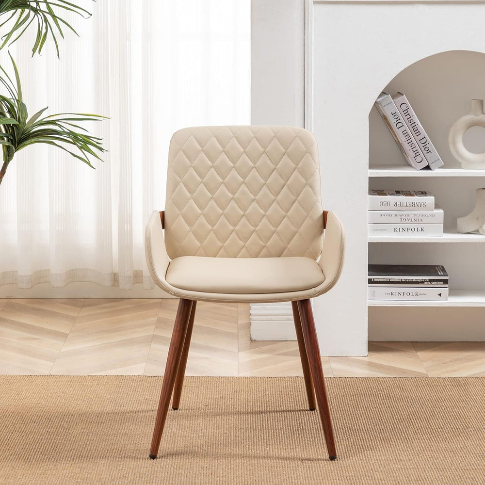 LUNLING Mid Century Modern Dining Chairs Set of 2,Accent Faux Leather Side Ch...