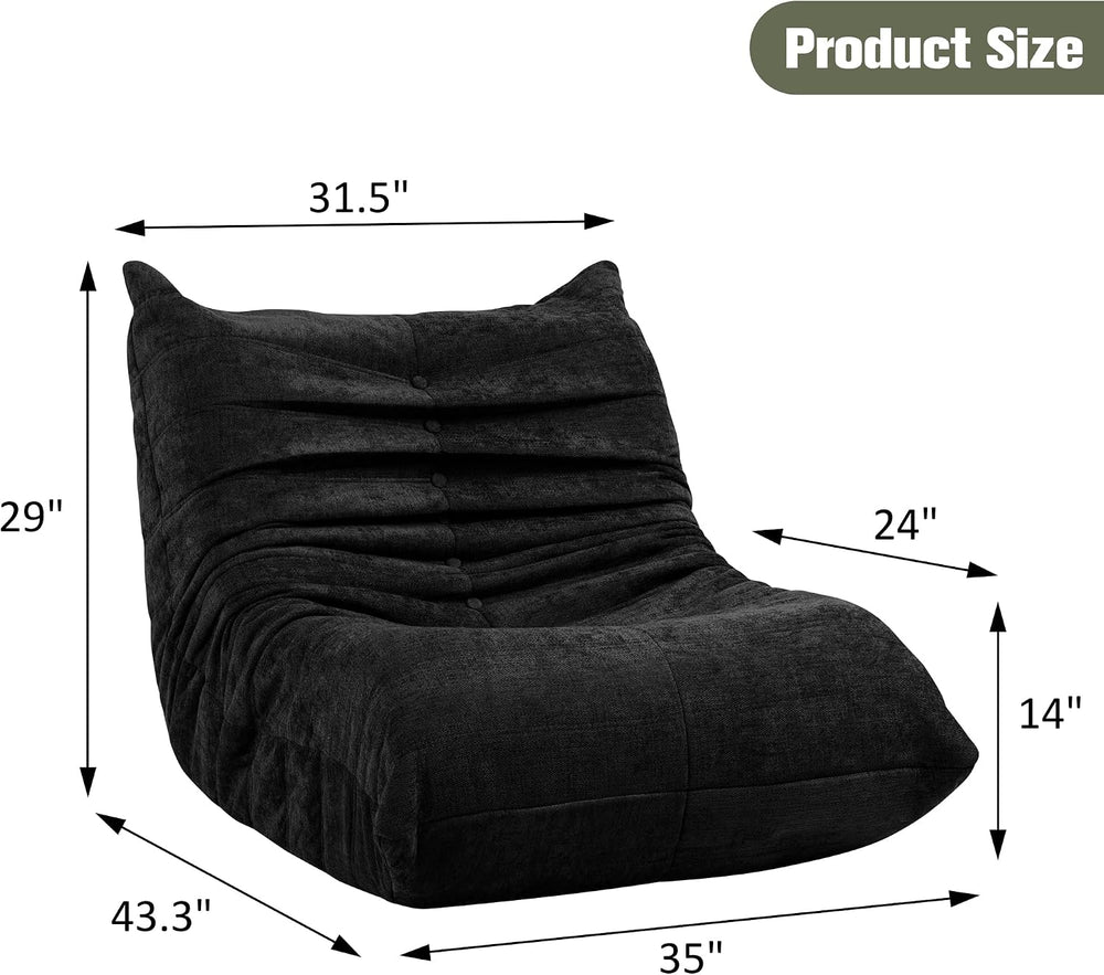 Vongrasig Bean Bag Chair for Adults, Line Fabric Lazy Sofa Couch, Memory Foam...