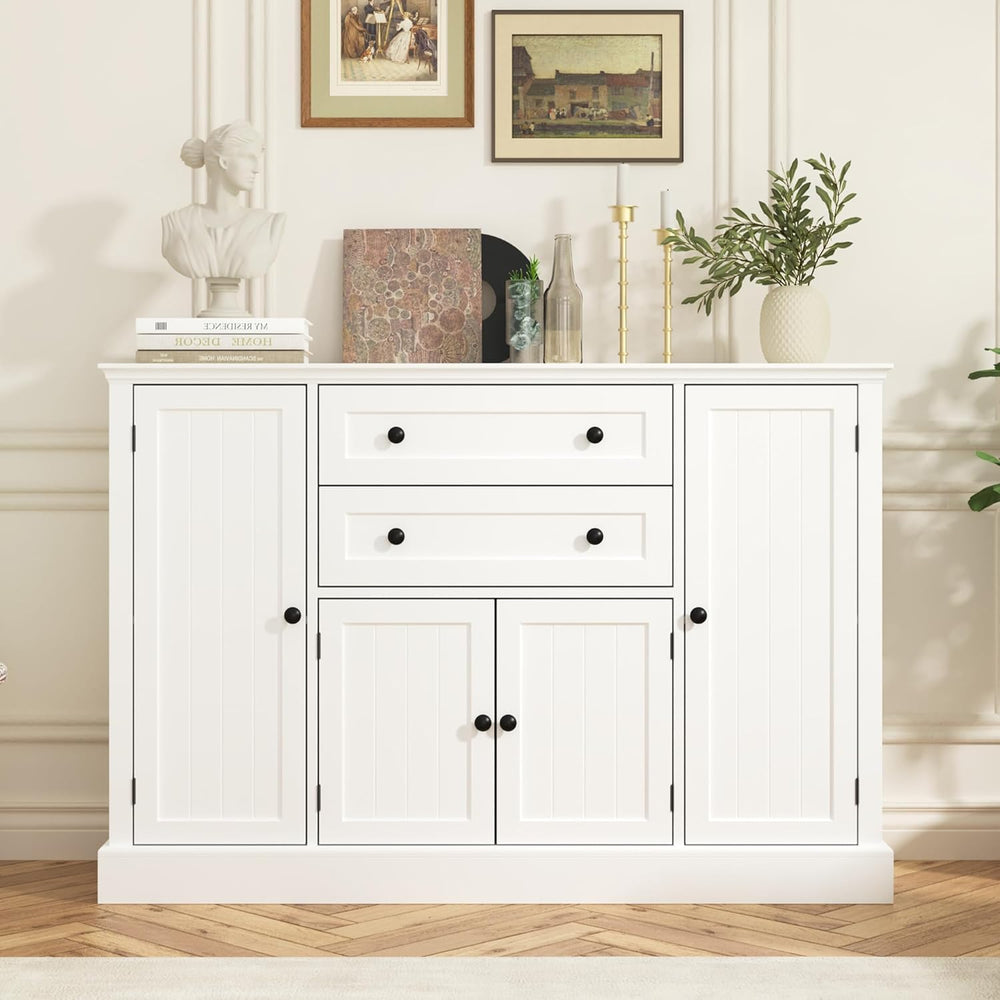 Farmhouse 47" Buffet Cabinet with Storage,Large Sideboard Buffet with Dr...