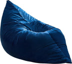 Hobestluk 3 in 1 Bean Bag Chair Giant Bean Bag Chairs for Adults with Velvet Cover Convertible Bean Bag Floor Cushion with Machine Washable Cover for Living Room (Velvet Blue)