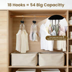 3 Pack Tank Top Hanger, Rotatable Bra Organzier for Closet, Bra Hanger for Closet Organizer, 360° Rotating & Foldable, Metal and Wood, Space-Saving Belt Hangers for Tank Tops, Belt, Tie (Black)
