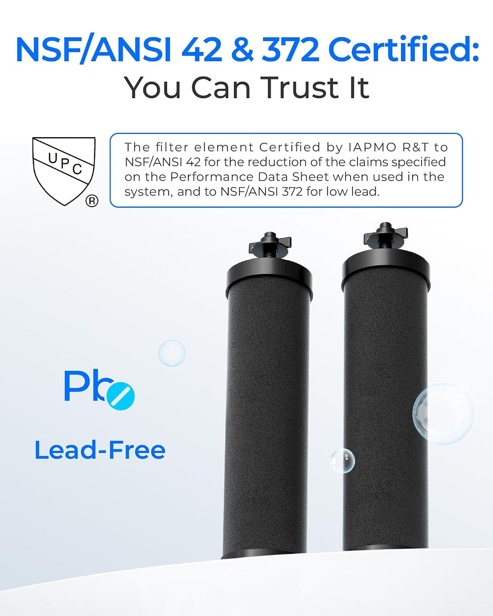Waterdrop TK-FS Gravity Water Filter System, NSF/ANSI 42&372 Standard