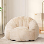 Giant Bean Bag Chair, Oversized BeanBag Couch for Adults, Large Bean Bag Sofa Chair with Filler, Shell-Shaped Floor Chair Soft & Cozy Couch with Back Support for Bedroom Living Room Dorm Apartment