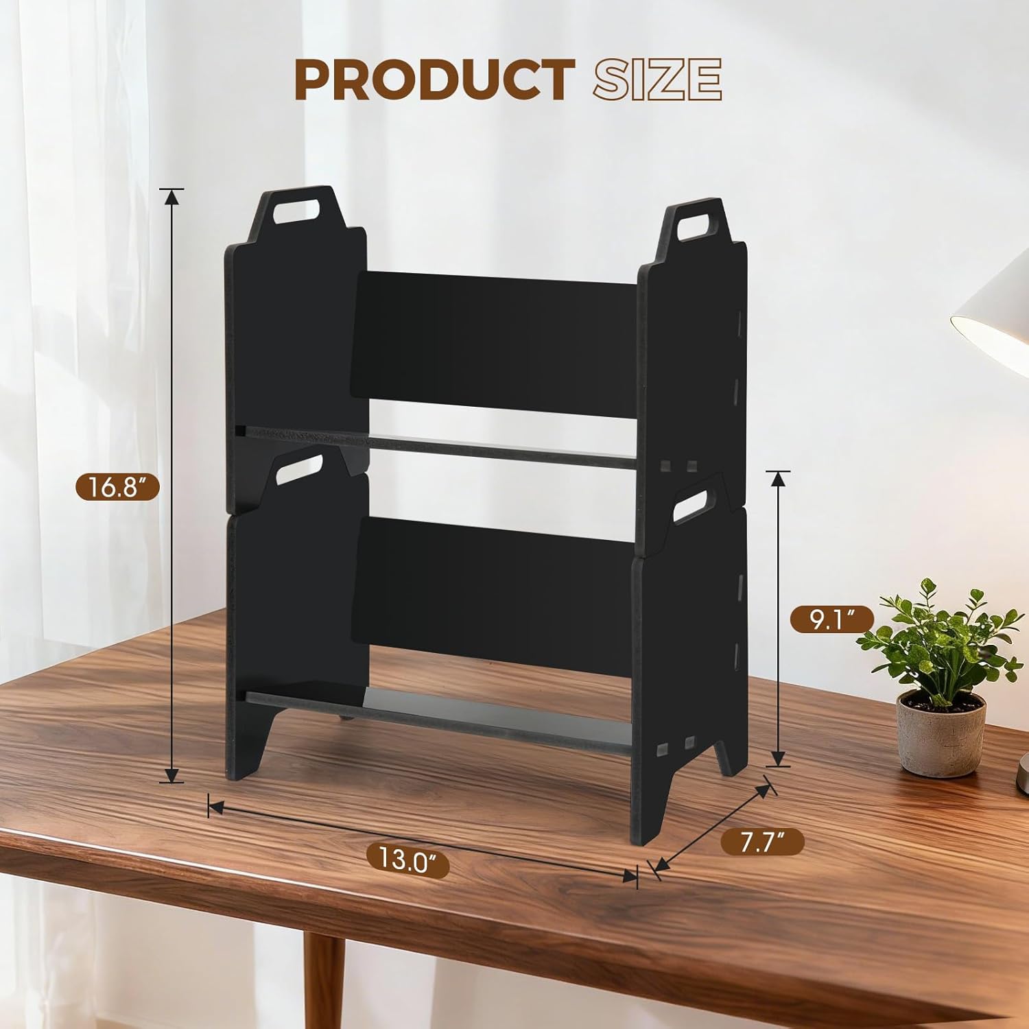 2 Pack Stackable CD Holder Organizer Rack, CD Storage Tower Shelf | Holds up to 56 CD Cases, Jewel Case Display Stand Fit for Theatre Room (Black)