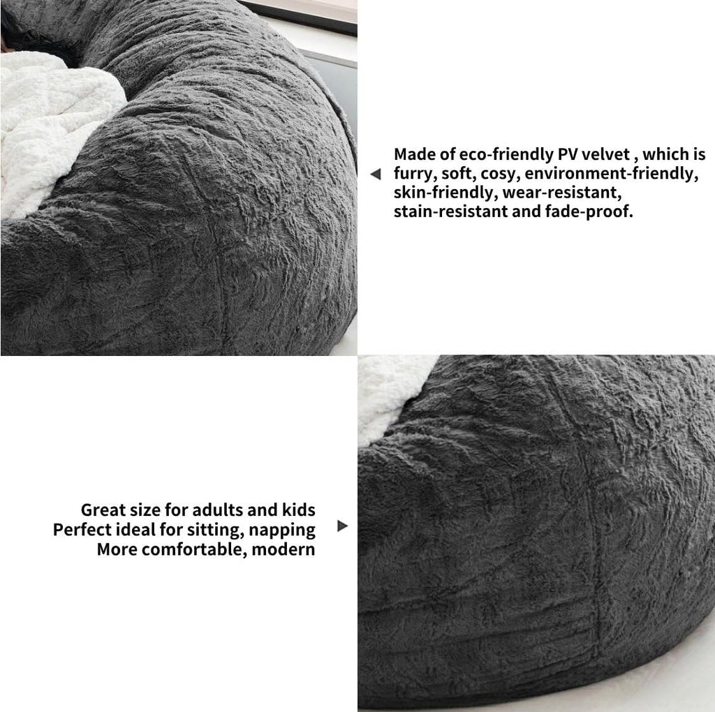 Round Giant Bean Bag Chair’s Inner Liner for Adults Kids (Without Bean Bag Cover and Filling), Inner Liner Only (5FT)