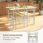 Giantex 47-inches Dining Table Set for 4, Rectangular Kitchen Table with 4 Dining Chairs, Metal Frame, 5-Piece Space-Saving Dinette Set for Small Space, Dinner, Breakfast Nook, Apartment, Natural