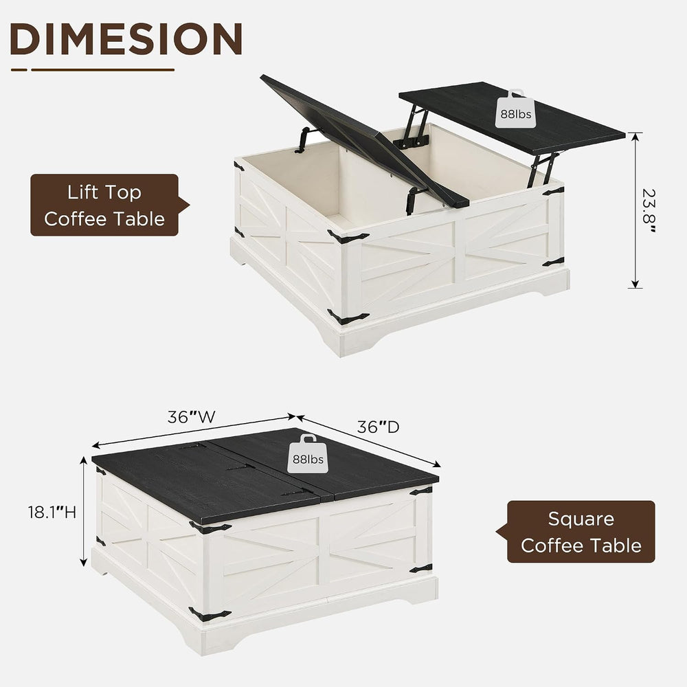 JXQTLINGMU 3-Piece Farmhouse Coffee Table and End Table Sets, Includeds 36&qu...