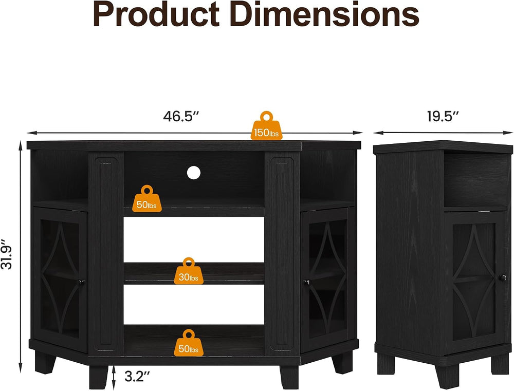 RoyalCraft Corner TV Stand for TVs up to 55 Inch: Corner Tall Entertainment C...