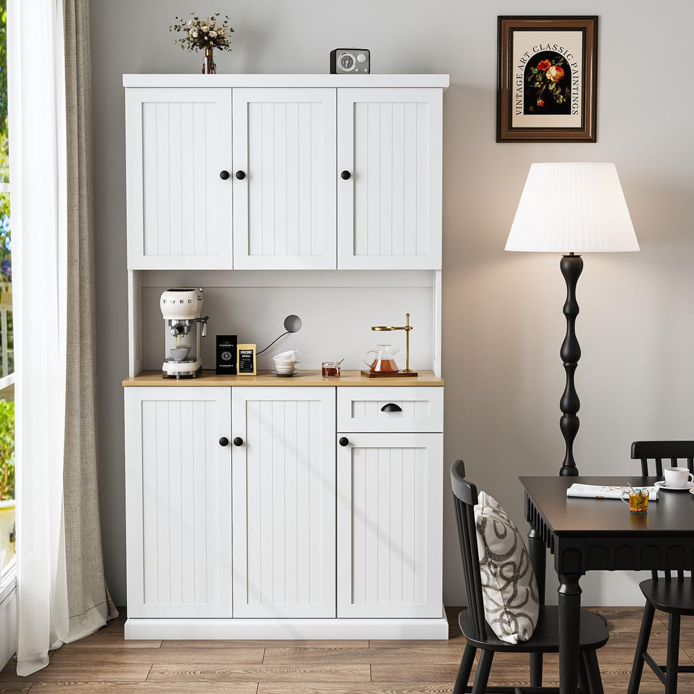 RASOO Buffet Hutch Cabinet Kitchen Sideboard Pantry Cabinet Wood Kitchenware ...