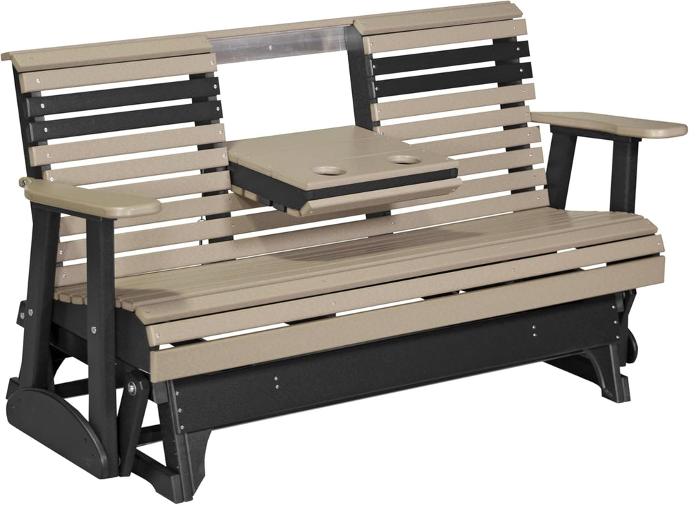 LuxCraft Plain Glider - 5' - Available in 14 Colors (Weatherwood on Black)