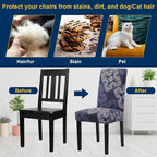 Chair Covers, Stretch Kitchen Dining Room Chair Covers Set of 6, Removable Washable Dining Chair Slipcovers for Home, Hotel, Banque