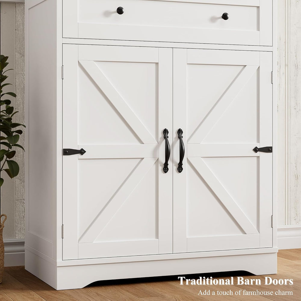 HOSTACK 71" Kitchen Pantry Storage Cabinet, Farmhouse Pantry Cabinet, Wh...