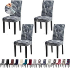 Chair Covers for Dining Room Set of 4, Dining Chair Covers, Kitchen Chair Covers, Stretch Removable Washable Dining Chair Slipcovers for Home, Hotel, Banquet, Grey Irregular Shapes