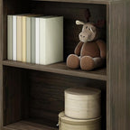 Max & Lily Modern Farmhouse 2-Shelf Bookcase, Solid Wood Bookshelves for Kids Bedroom, Barnwood Brown