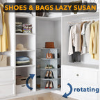 SpaceAid 4 Tier Rotating Shoe Rack Tower, Spinning Shoe Display Lazy Susan, Revolving 360 Shoe Rack Storage Round Carousel, Vertical Handbag Rotate Shoes Closet Organization (4-Tier Gray)