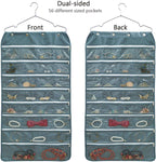BB Brotrade Hanging Jewelry Organizer,Accessories Organizer,56 Zipper Pocket Organizer for Holding Jewelries (Grey-Zipper)