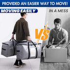 TAILI Extra Large Moving Bags, 2 Pack Silver Heavy Duty Totes for Storage with Visible Window, Wrap Around Handles, Storage Bags for Space Saving, Alternative to Moving Boxes