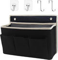 Wall Hanging Organizer Bag/Hanging Baskets with Large Mesh Compartment & 3 Pockets，Over the Door Organizer Space Saving Storage for Bedroom,RV Camper, Closet (Black-1pack)