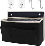 Wall Hanging Organizer Bag/Hanging Baskets with Large Mesh Compartment & 3 Pockets，Over the Door Organizer Space Saving Storage for Bedroom,RV Camper, Closet (Black-1pack)
