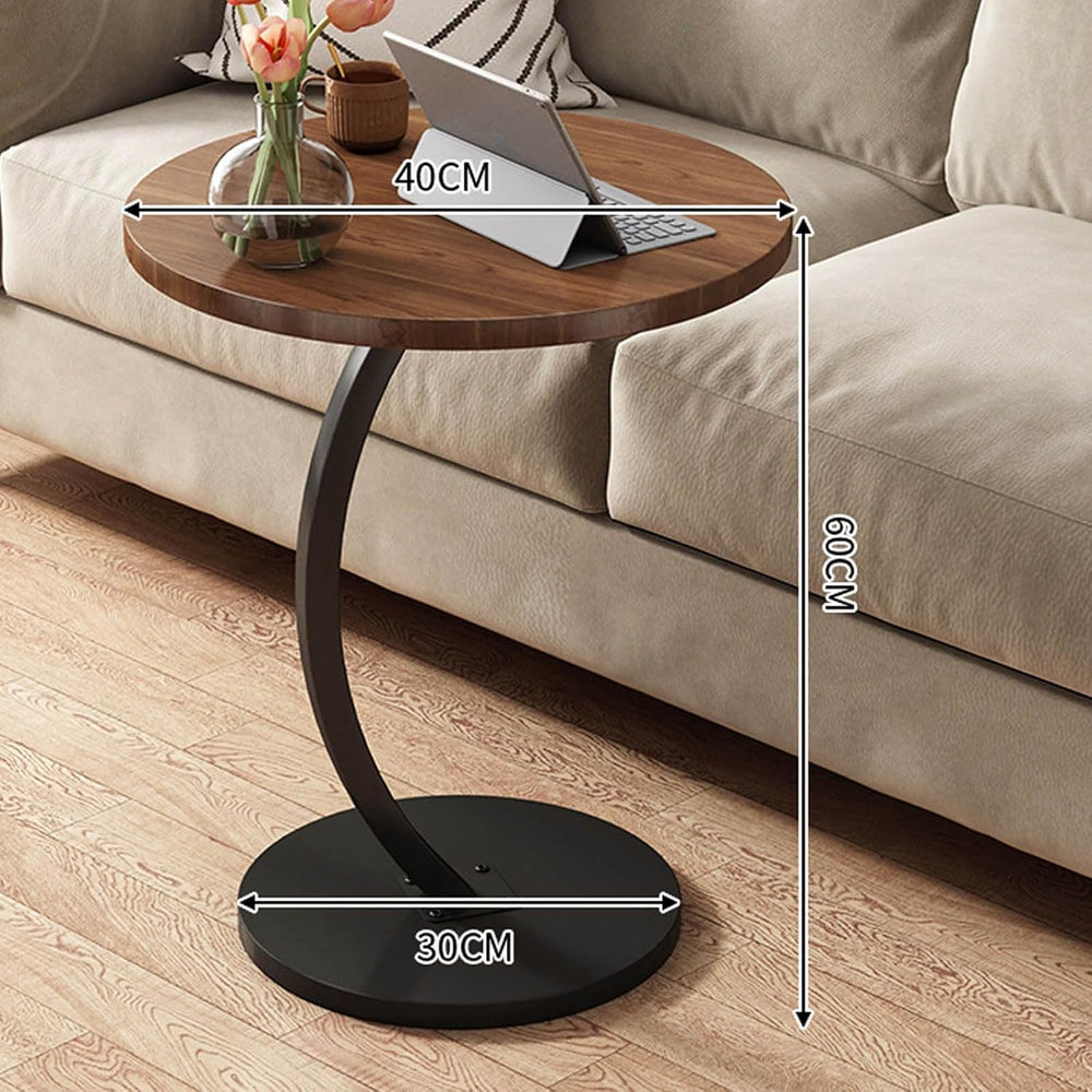 C Shaped End Table for Couchs, Couch Tables That Slide Under, Couch Side Tabl...