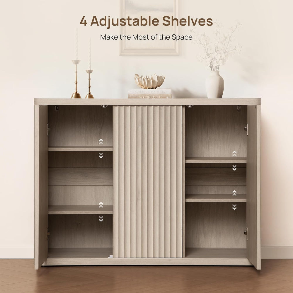 SICOTAS Buffet Cabinet with Storage Accent Sideboard with 3 Doors Modern 46.6...