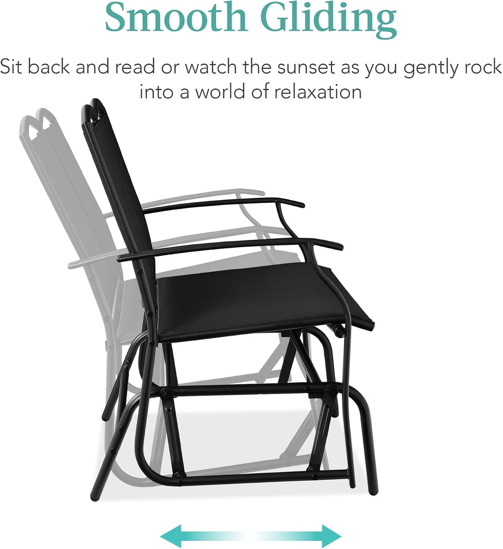 Best Choice Products 2-Person Outdoor Patio Swing Glider Steel Bench Loveseat...