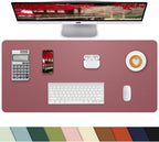 PULeather Non-Slip Desk Mat, Large Mouse Pad & Laptop Desk Pad - Waterproof Writing Pad for Office & Home (Light Purple, 35.4" x 17")