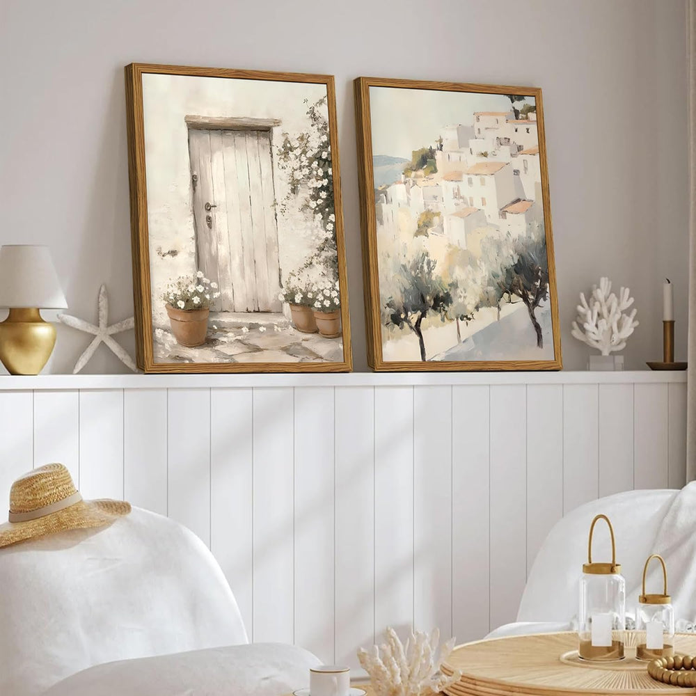 Framed Vintage Italian Wall Art Set of 3, Rustic Neutral Olive Tree Pictures ...
