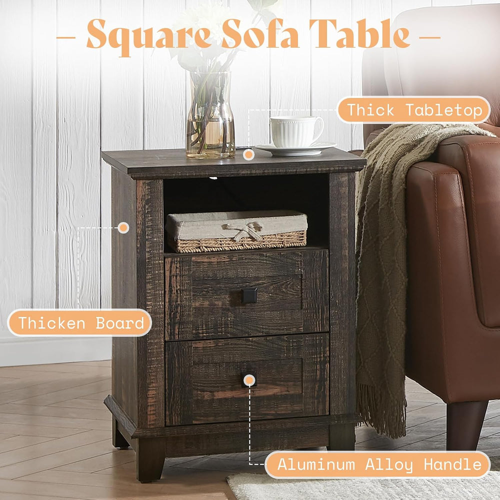 AMERLIFE Farmhouse 4-Piece Living Room Set, Entryway Console with Adjustable ...